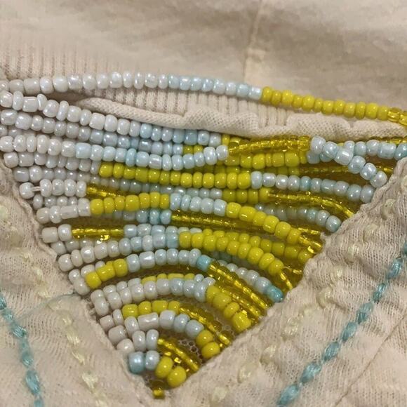 FREE PEOPLE‎ BEADED LONG SLEEVE BLOUSE SIZE M - Picture 4 of 4